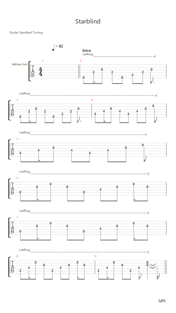 Starblind吉他谱