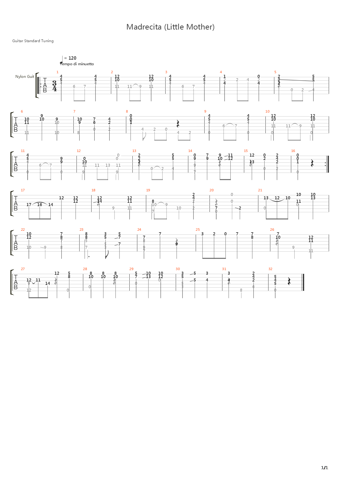 Madrecita (Little Mother)吉他谱
