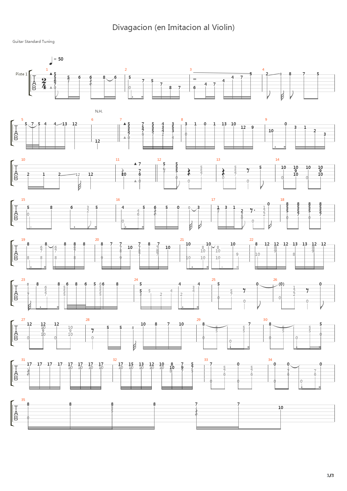 Divagacion吉他谱