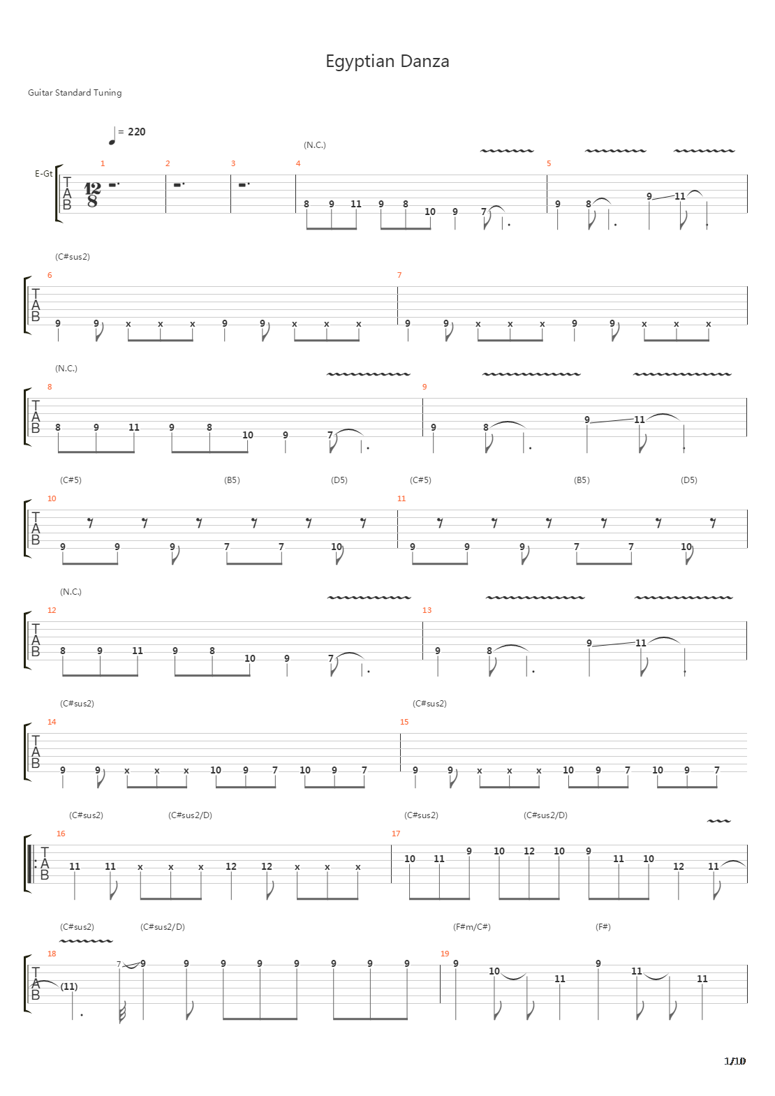 Egyptian Danza吉他谱