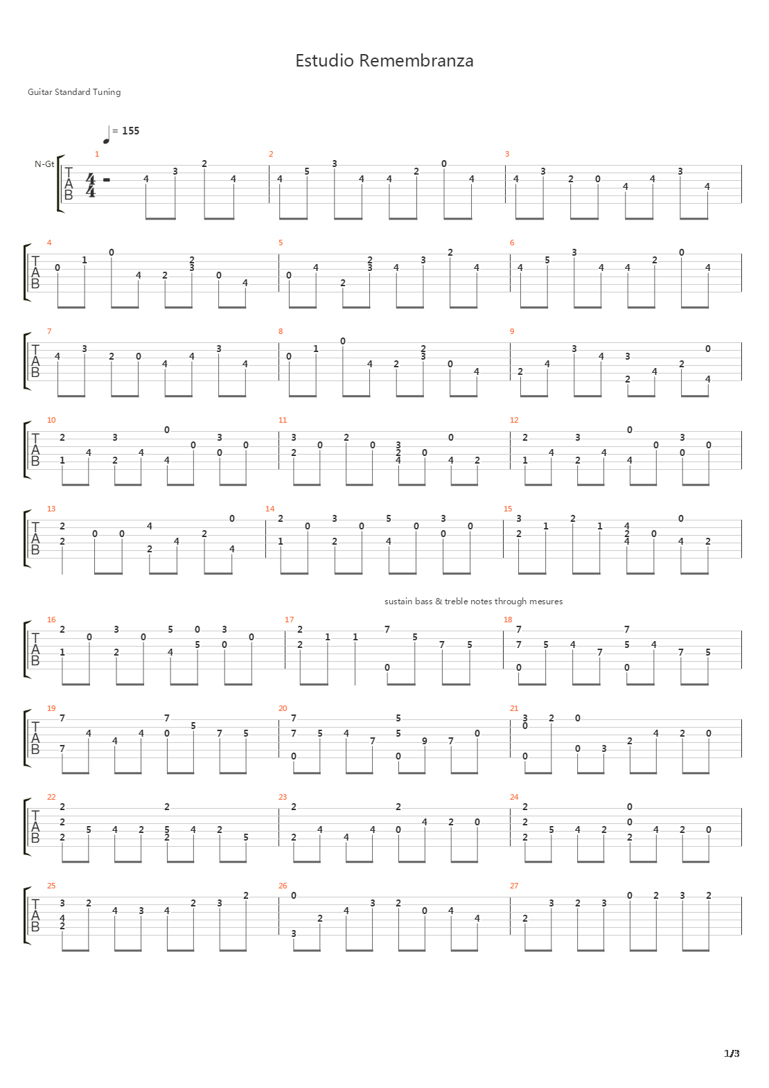 Estudio Remembranza吉他谱