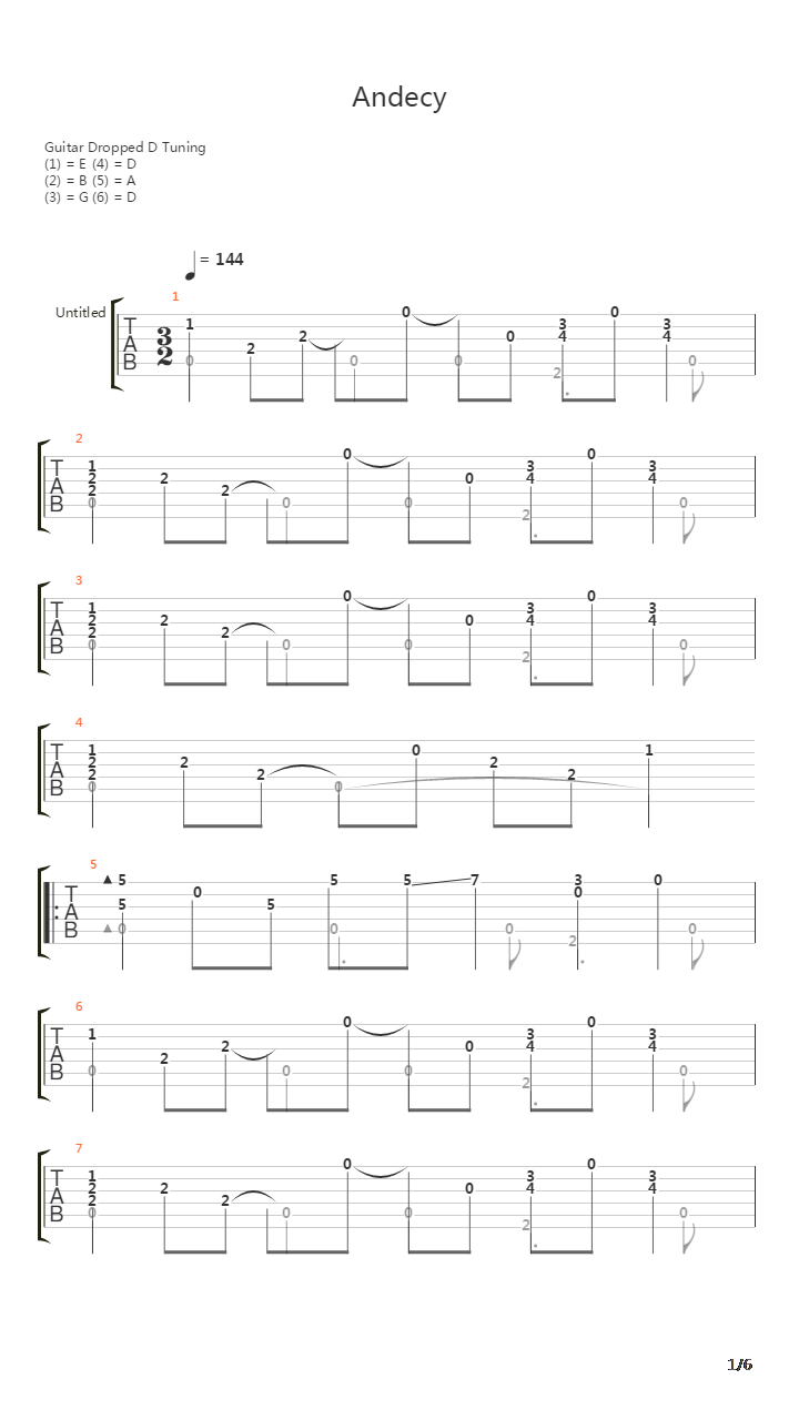 Andecy吉他谱