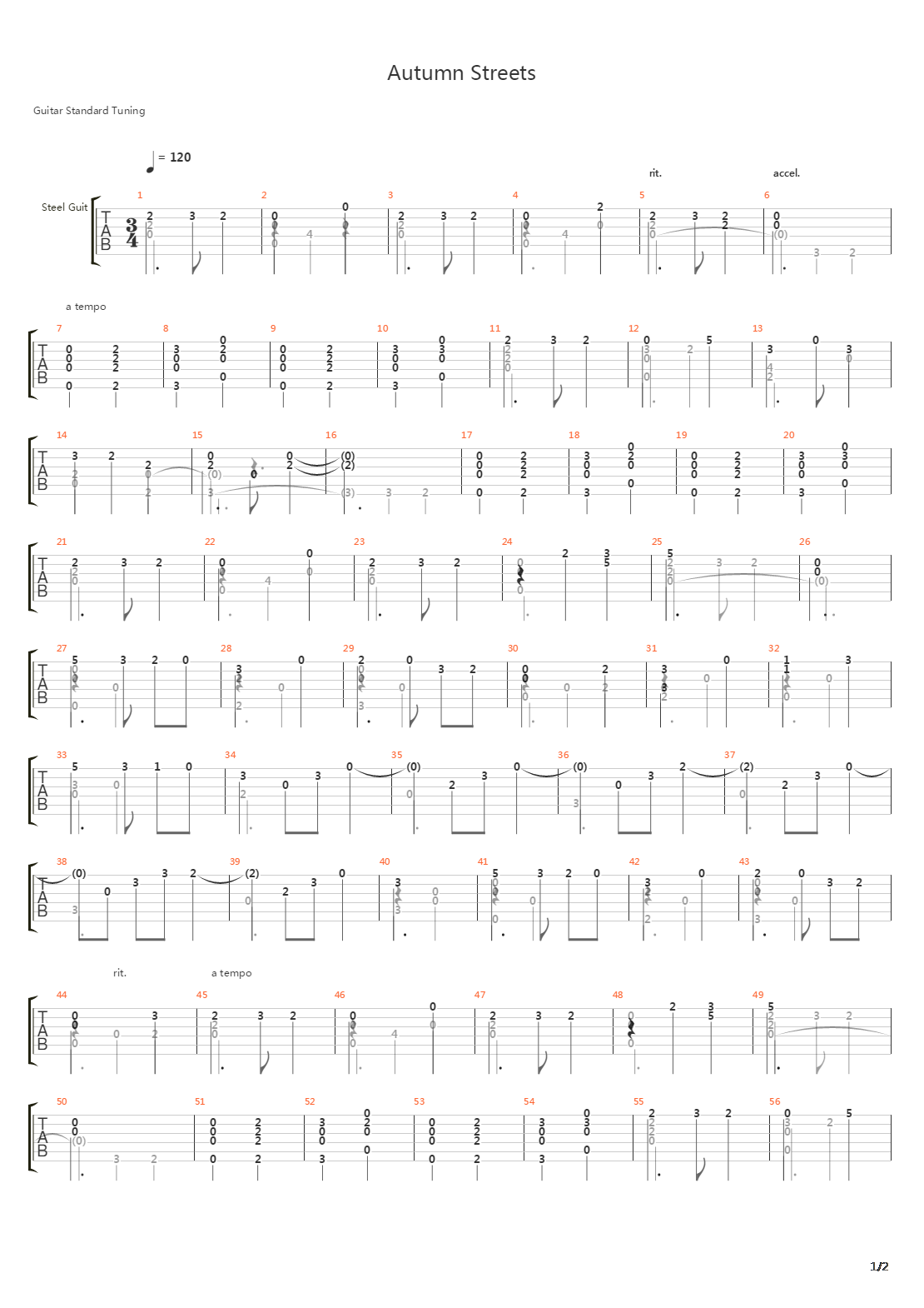 Autumn Streets吉他谱