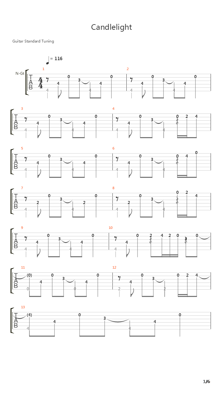 Candlelight吉他谱