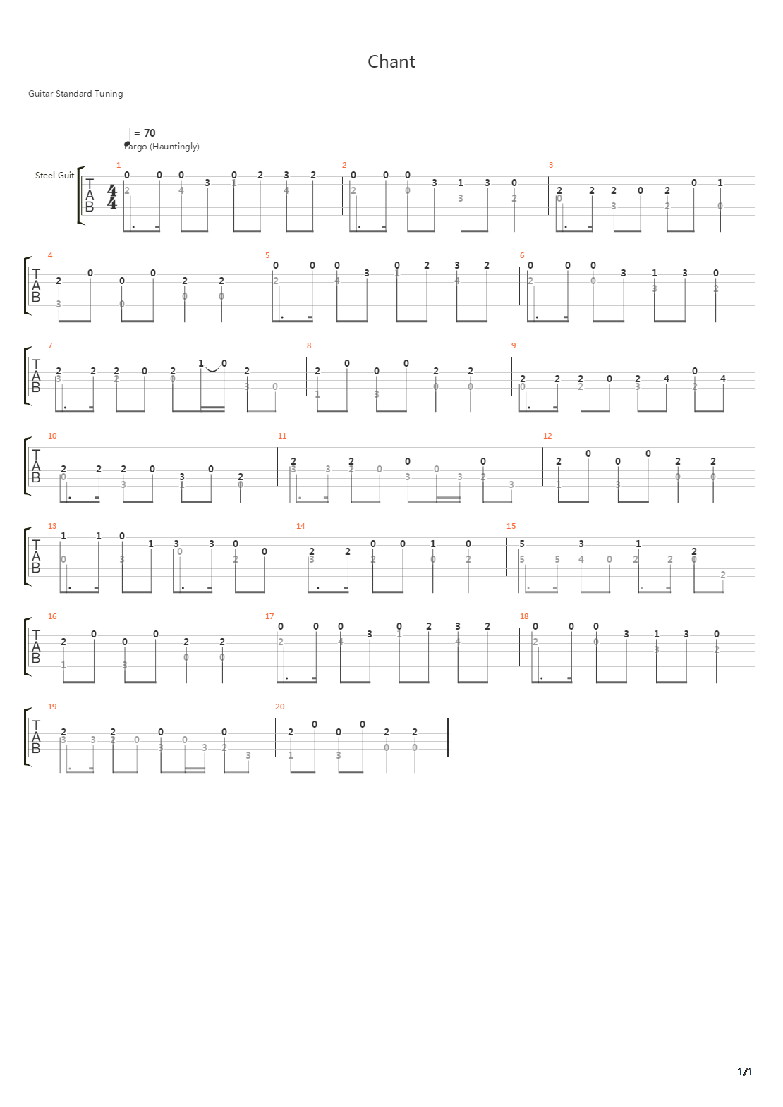 Chant吉他谱