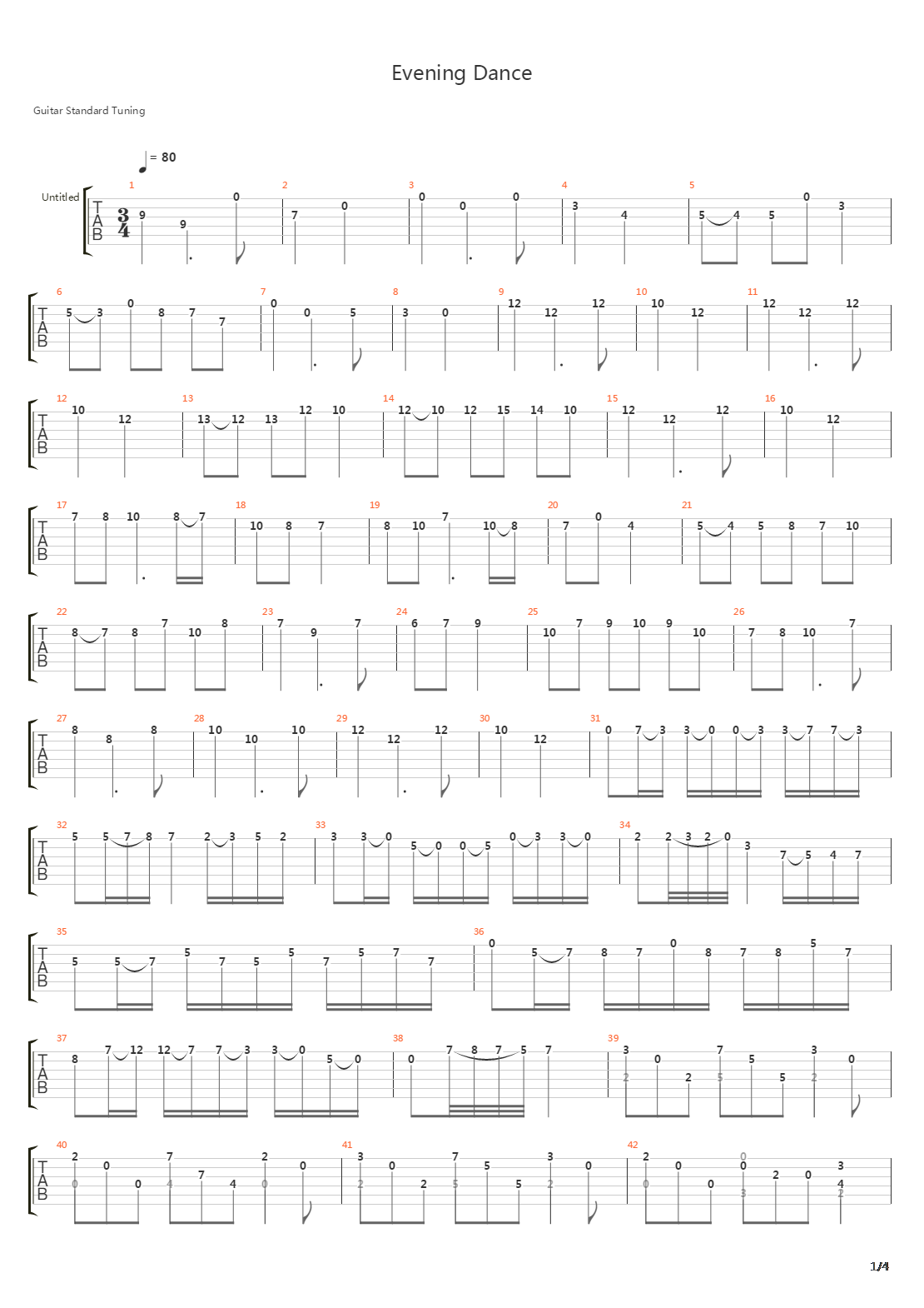 Evening Dance吉他谱