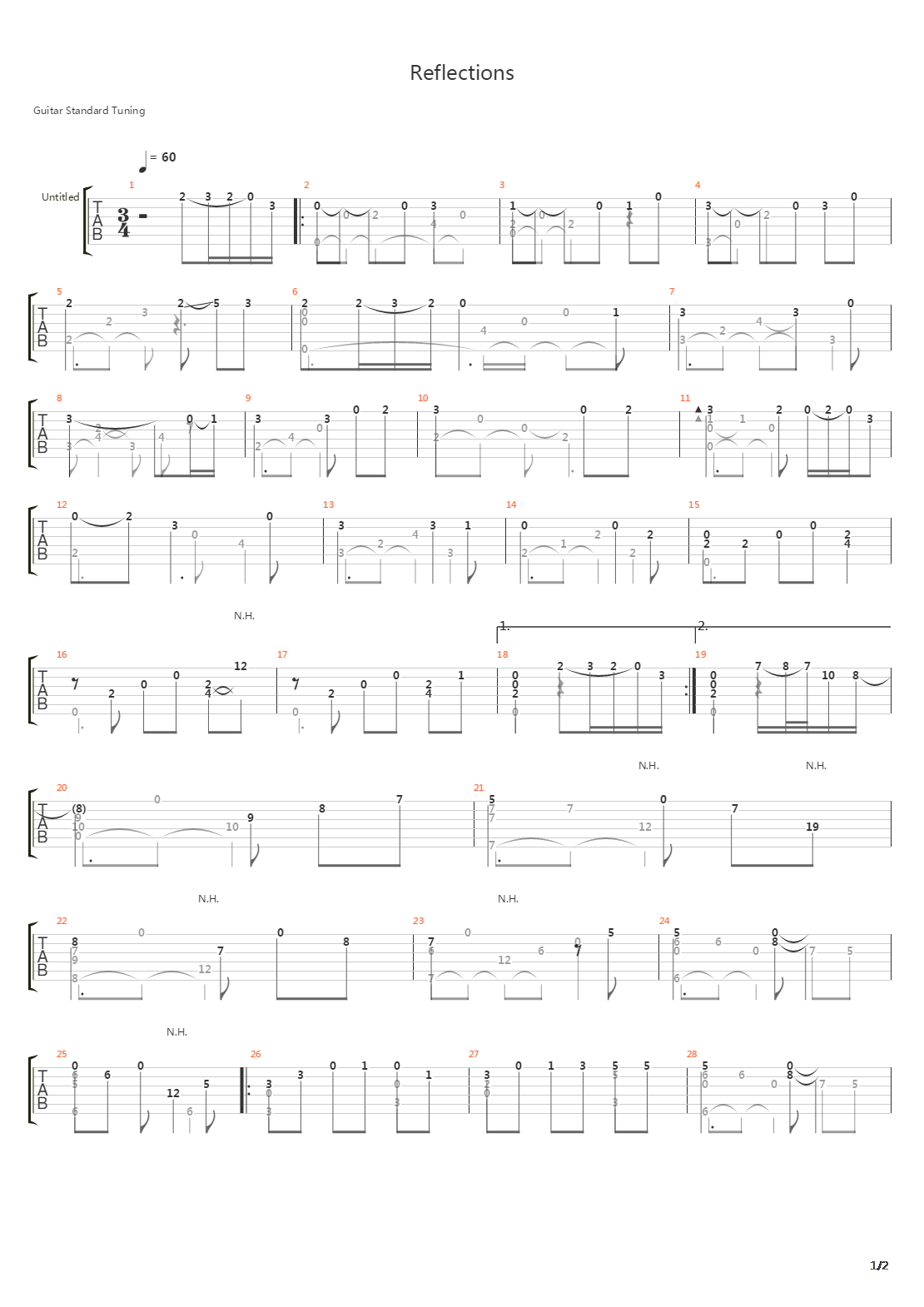 Reflections吉他谱