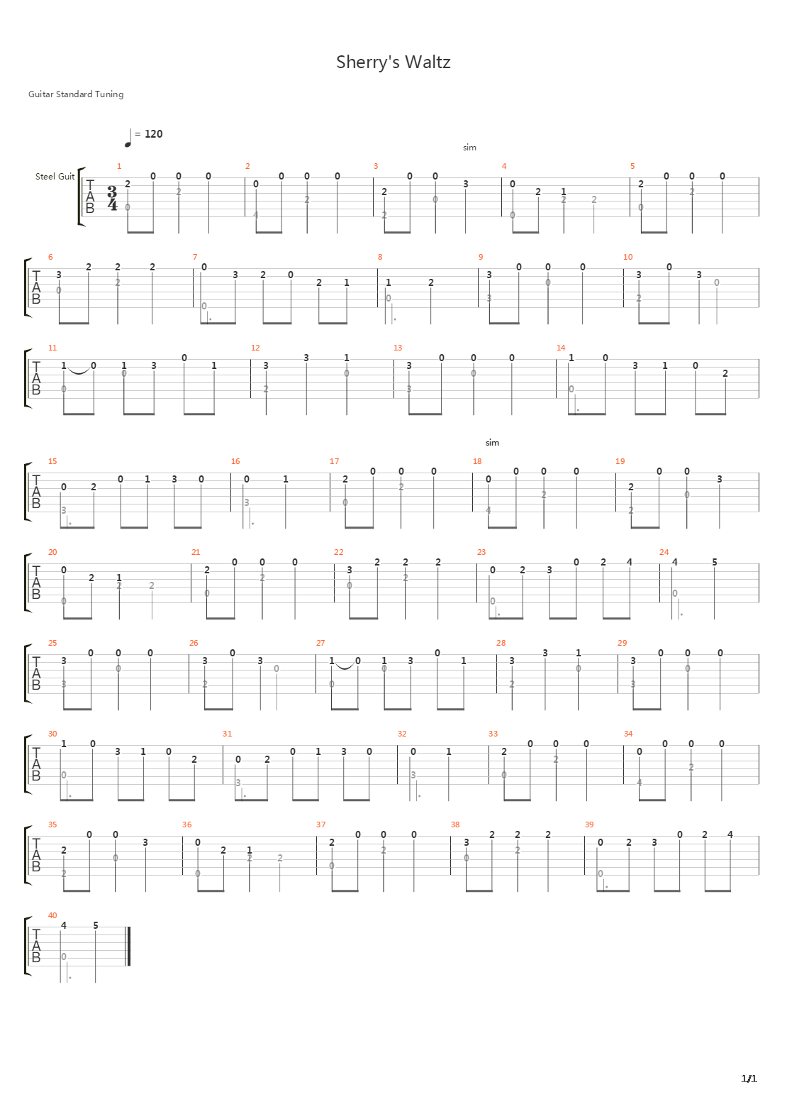 Sherrys Waltz吉他谱