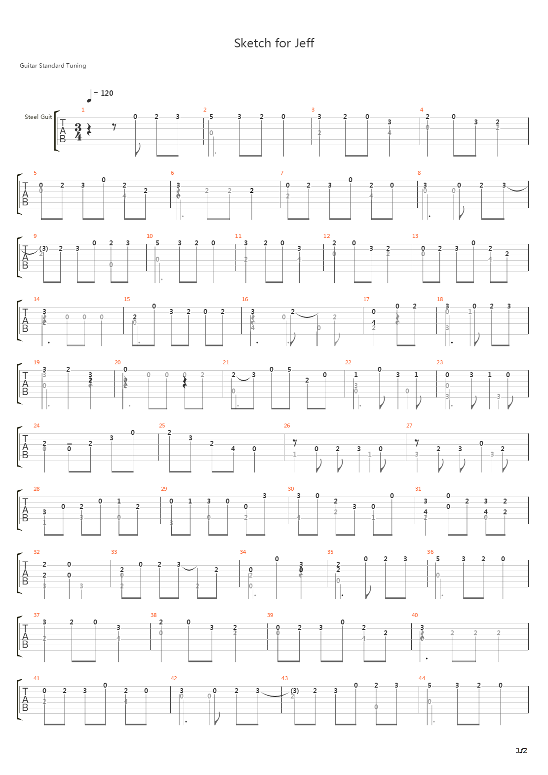 Sketch for Jeff吉他谱