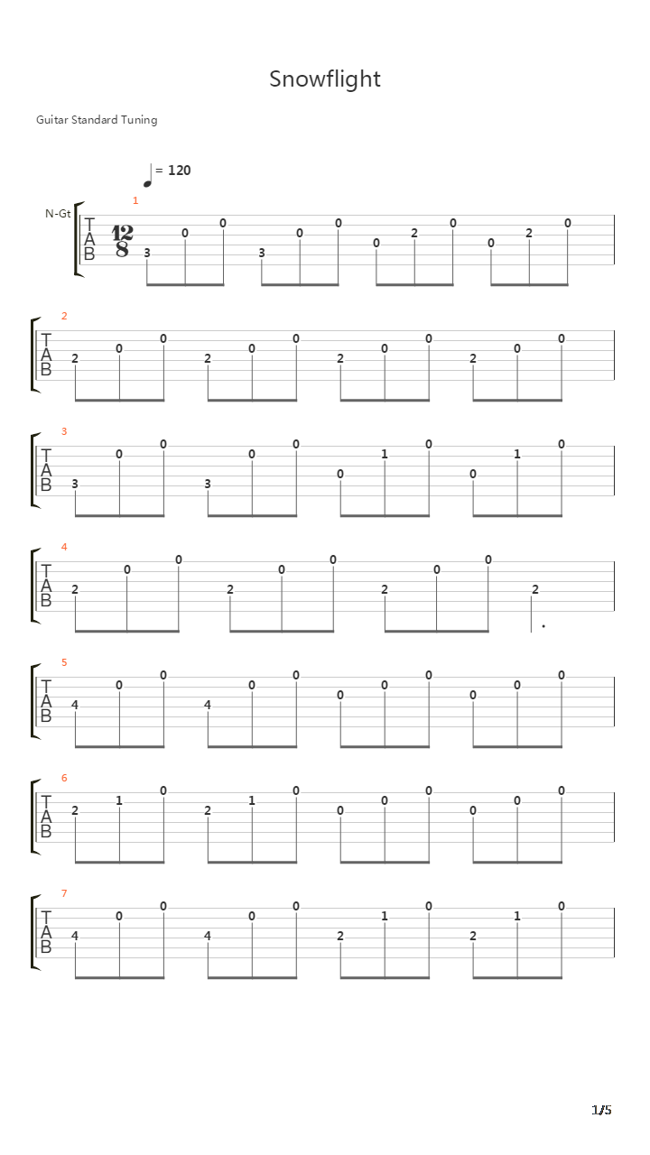 Snowflight吉他谱