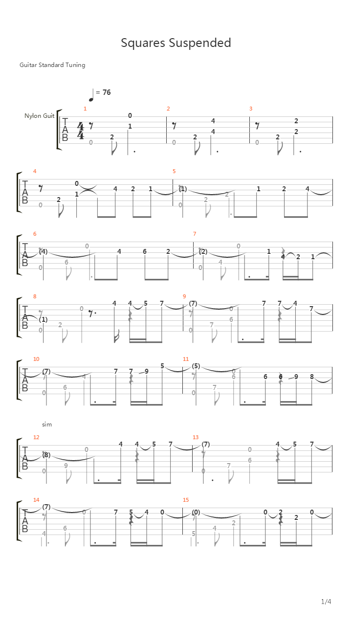 Squares Suspended吉他谱