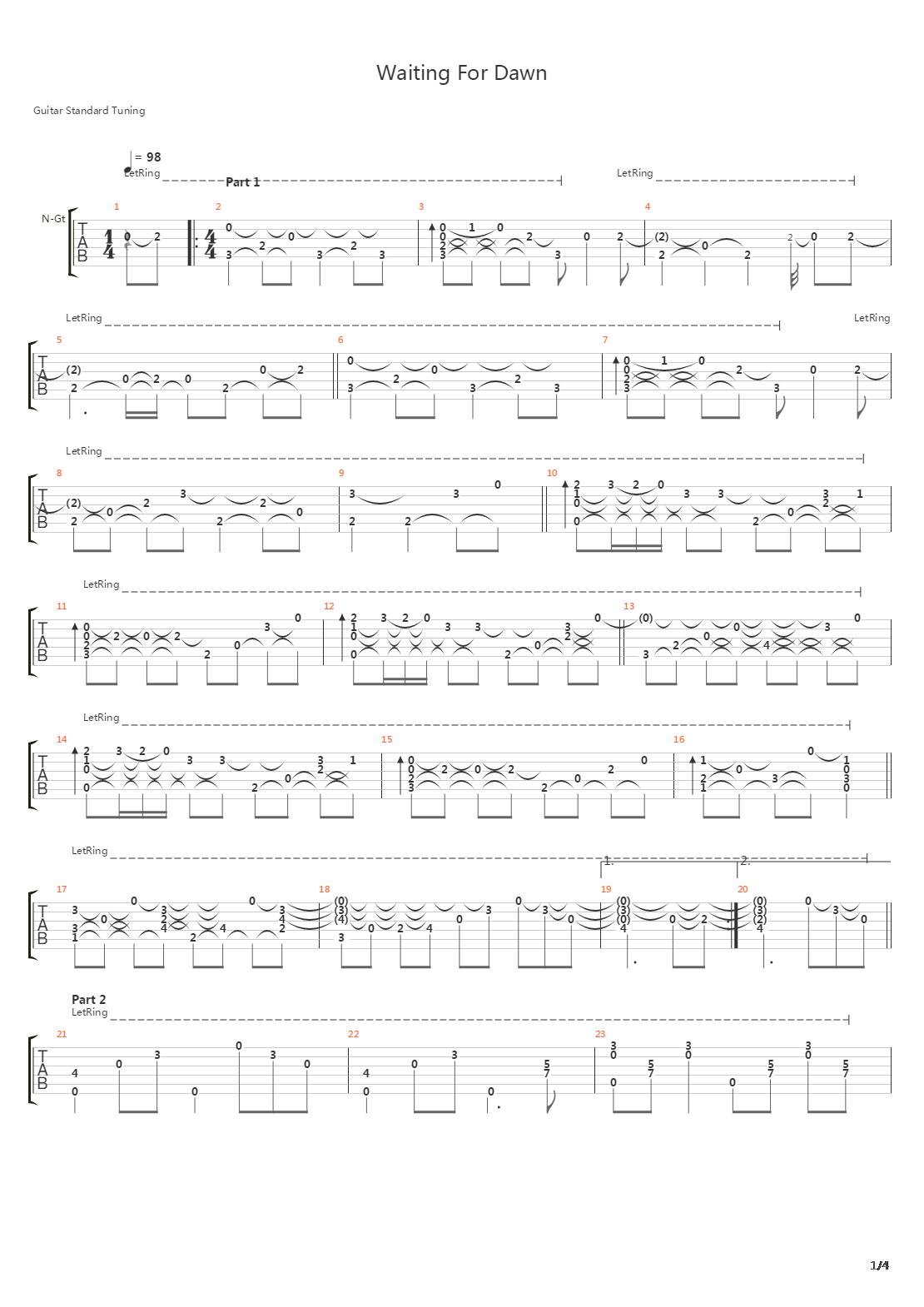 Waiting For Dawn吉他谱