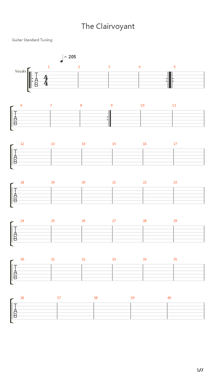 The Clairvoyant吉他谱