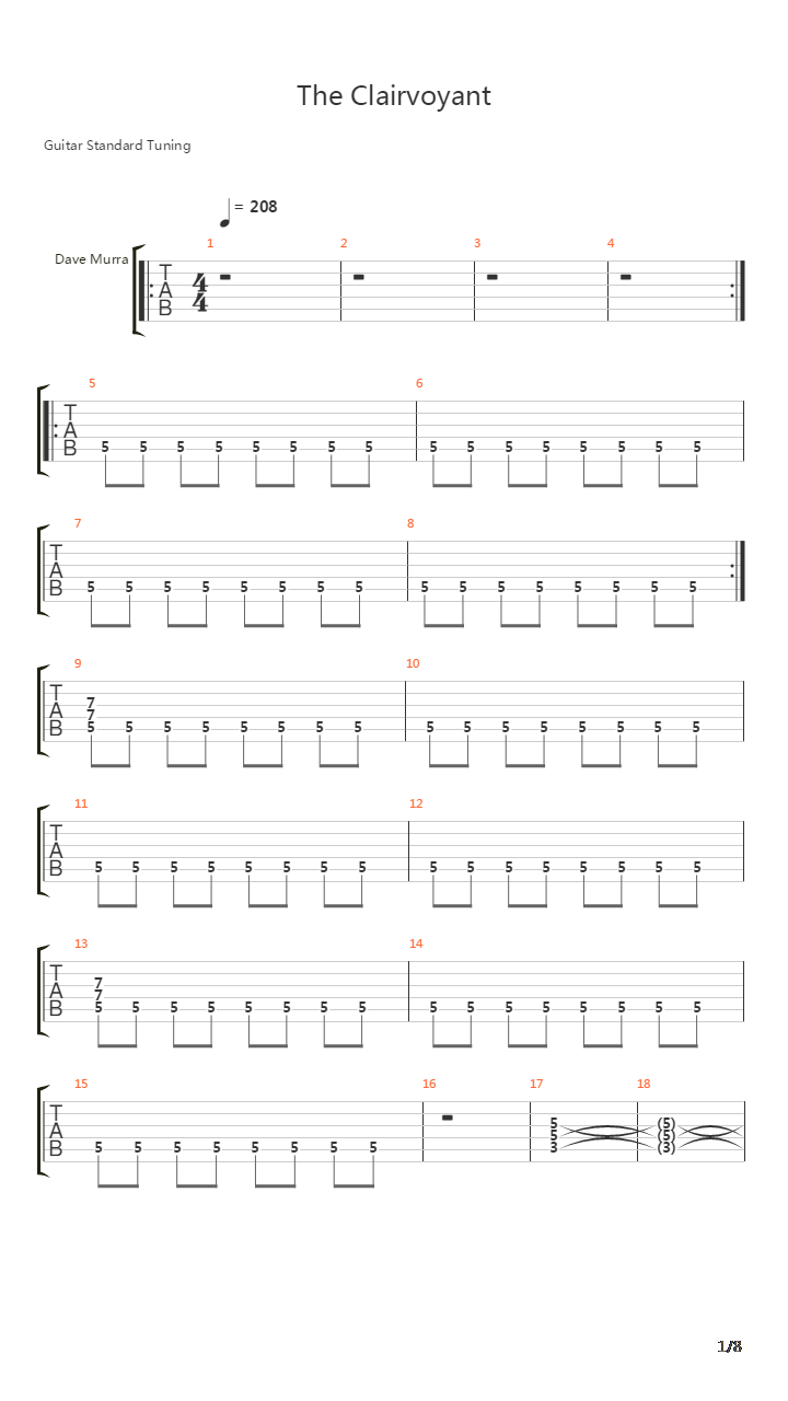 The Clairvoyant吉他谱