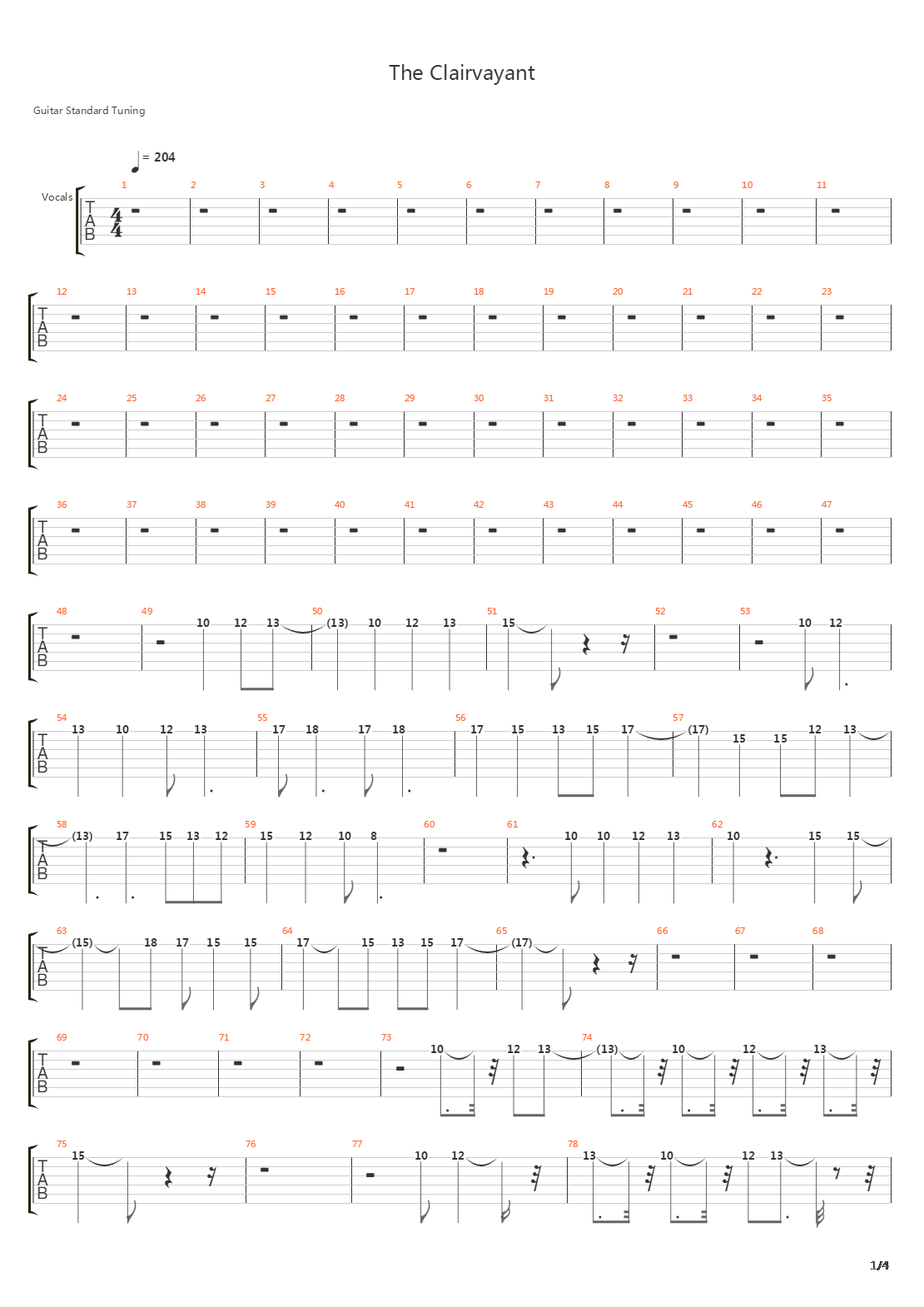 The Clairvoyant吉他谱