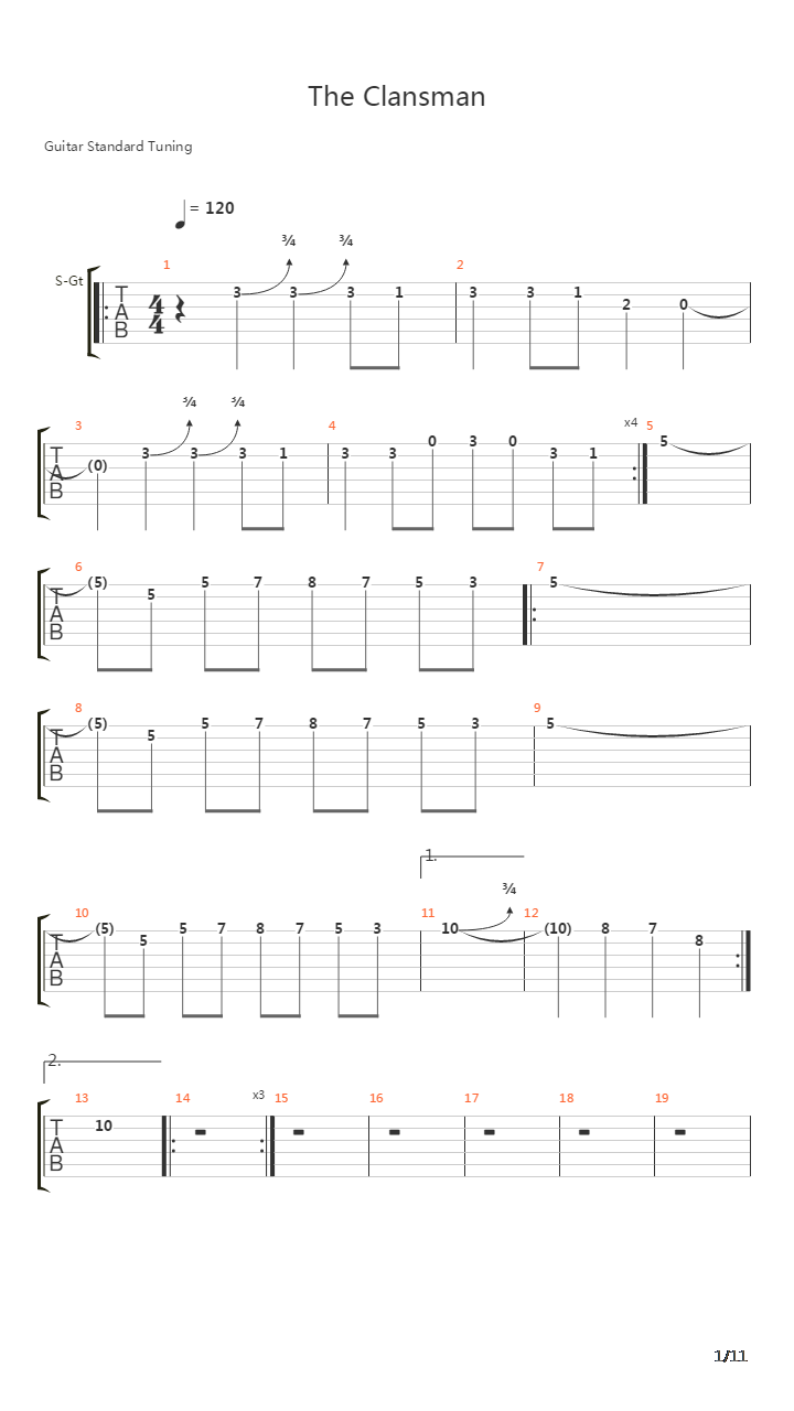 The Clansman吉他谱