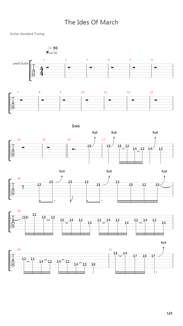 The Ides Of March吉他谱