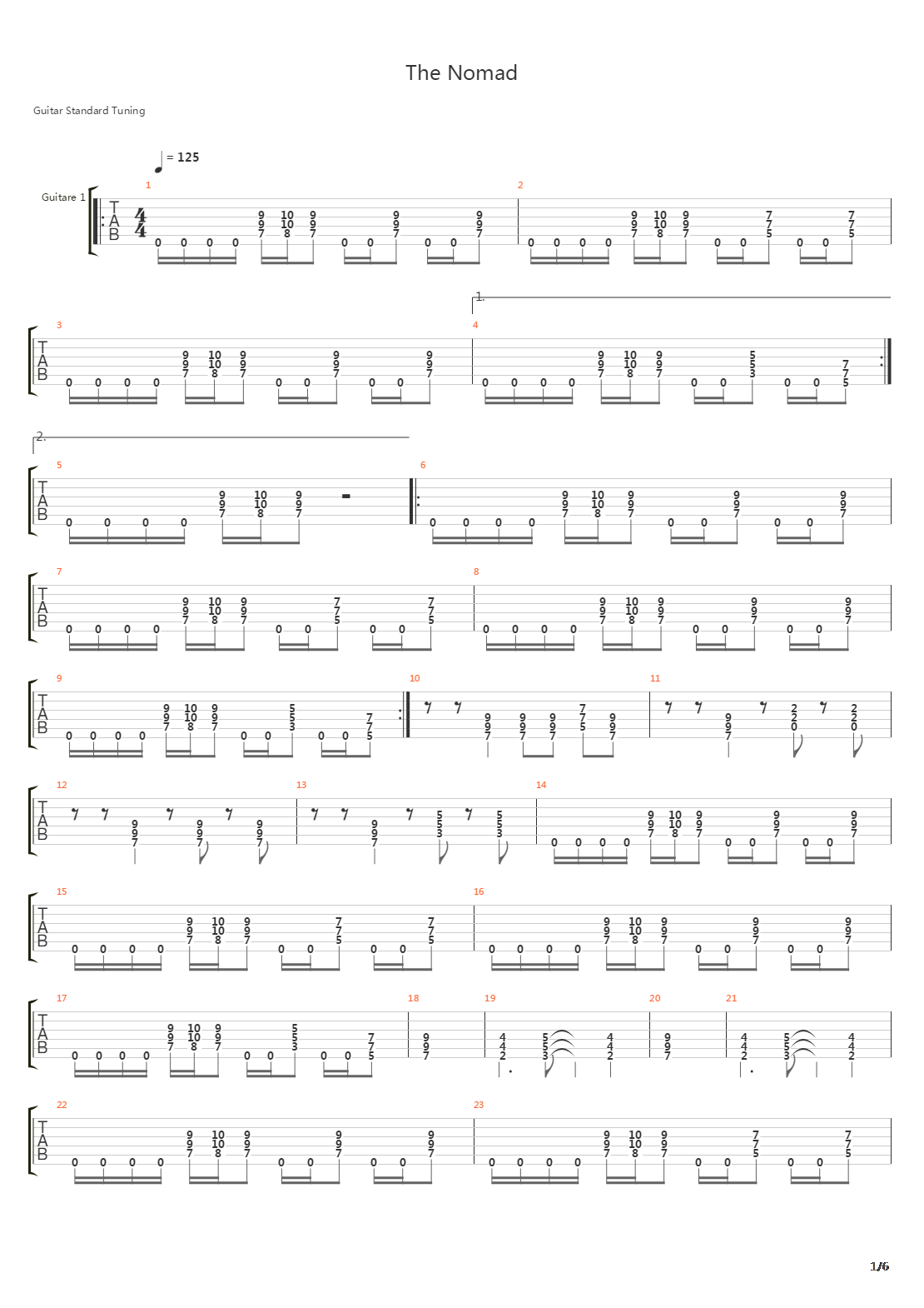 The Nomad吉他谱