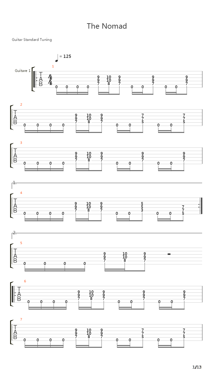 The Nomad吉他谱