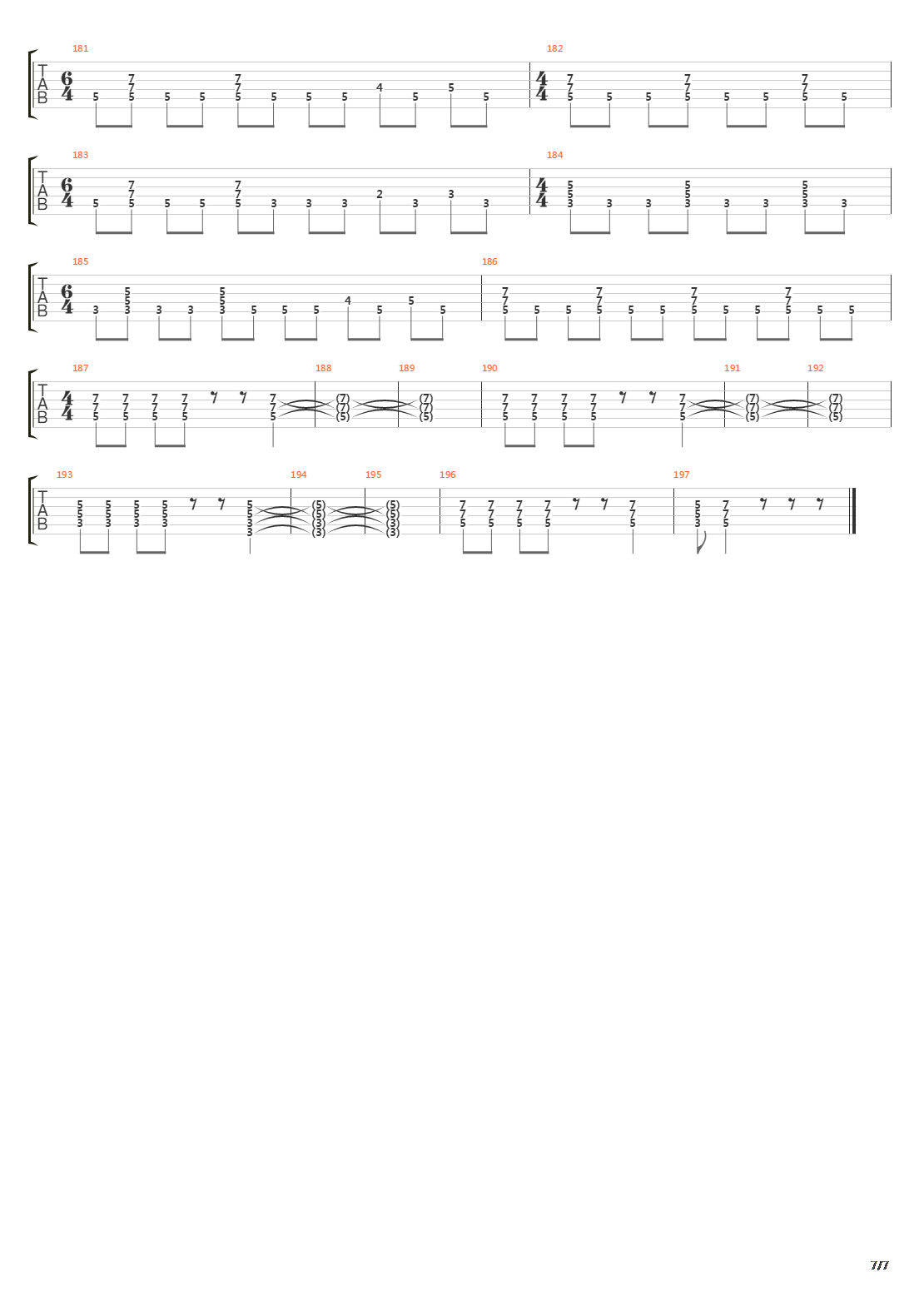 The Number Of The Beast吉他谱