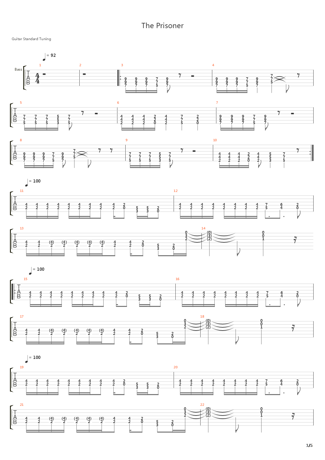 The Prisoner吉他谱