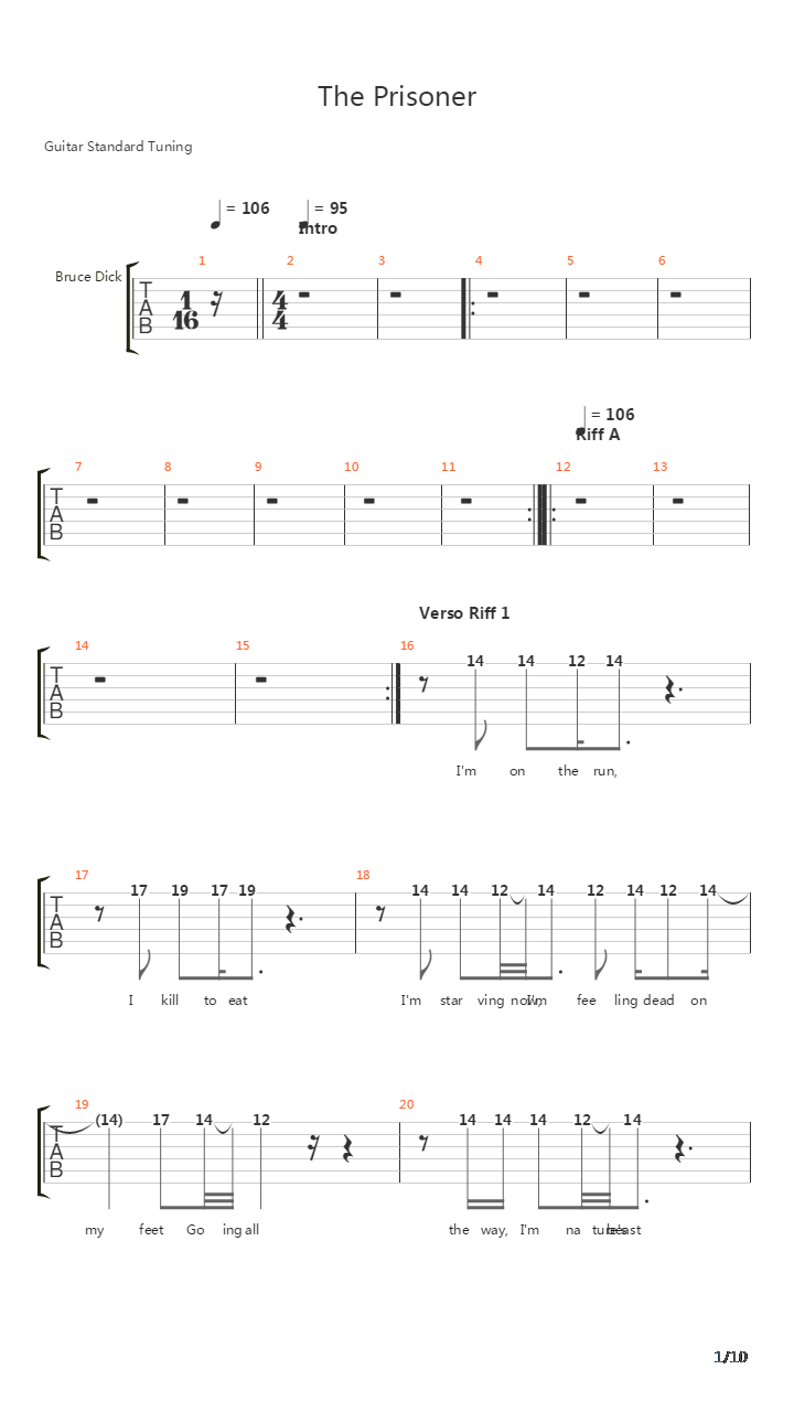 The Prisoner吉他谱
