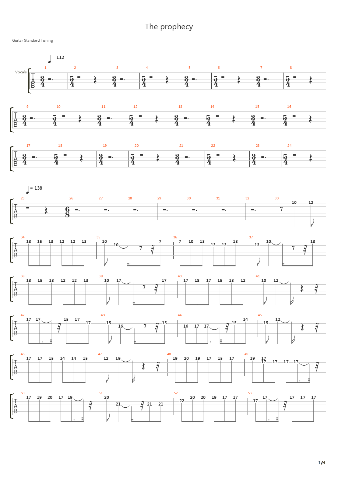 The Prophecy吉他谱