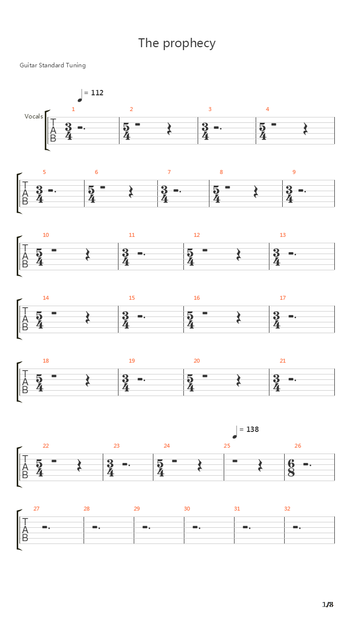 The Prophecy吉他谱