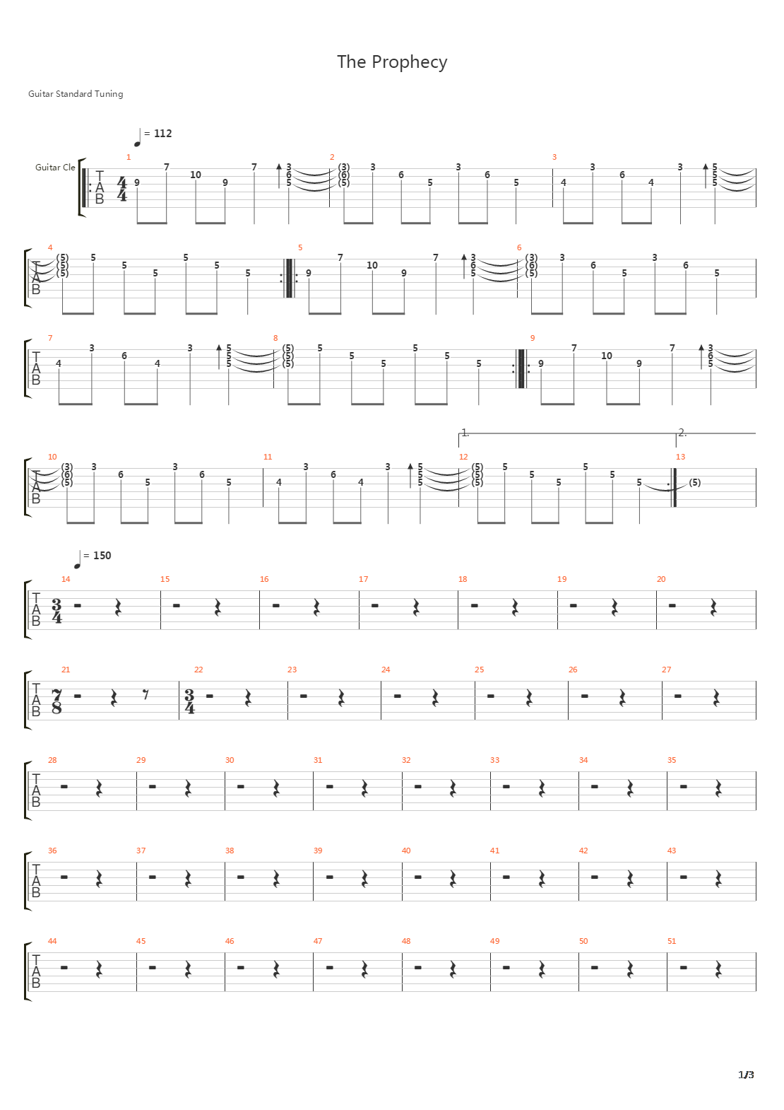 The Prophecy吉他谱