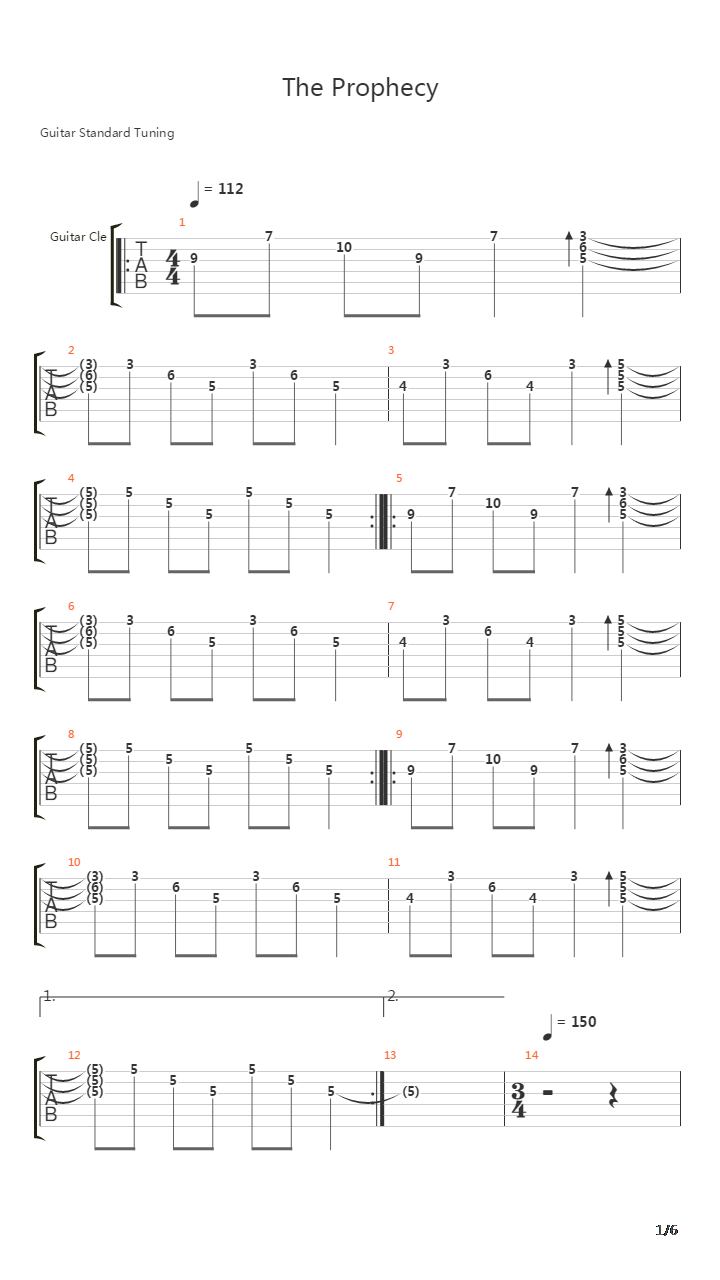 The Prophecy吉他谱