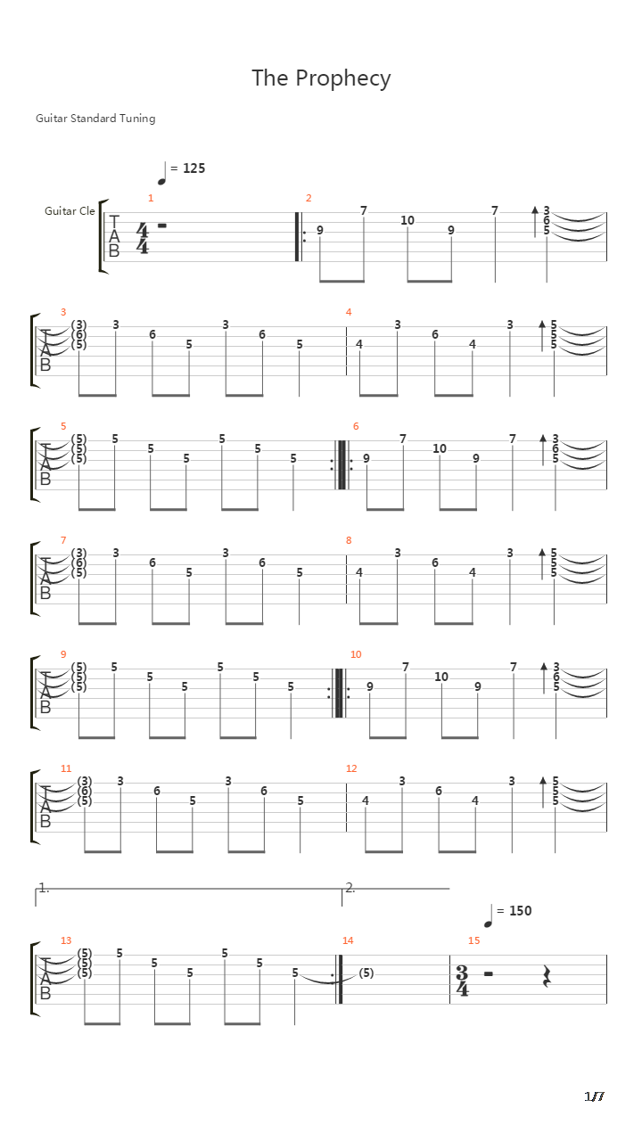 The Prophecy吉他谱