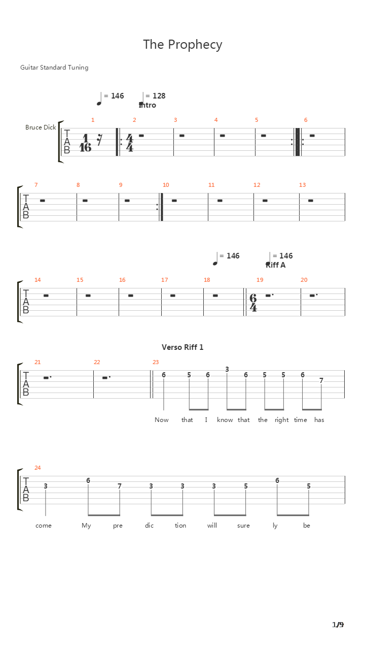 The Prophecy吉他谱