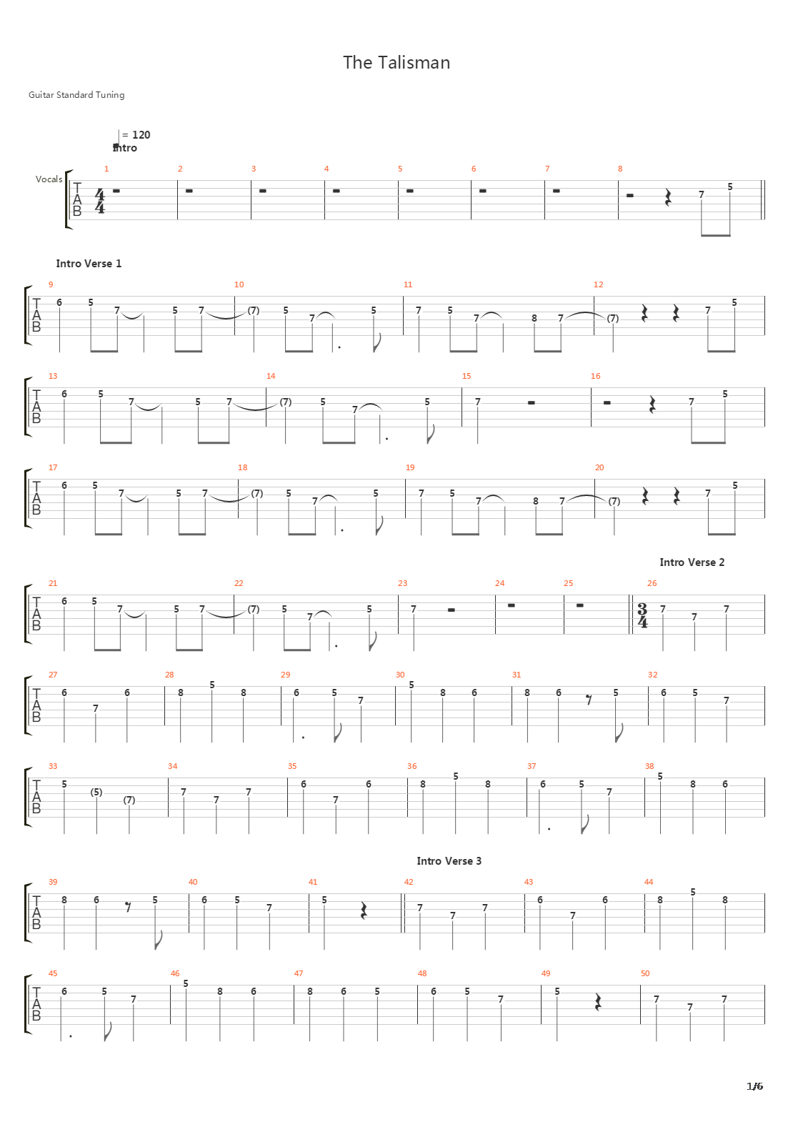 The Talisman吉他谱