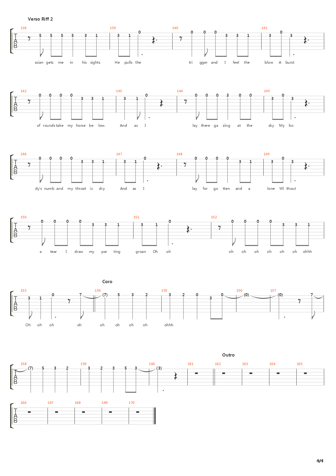 The Trooper吉他谱