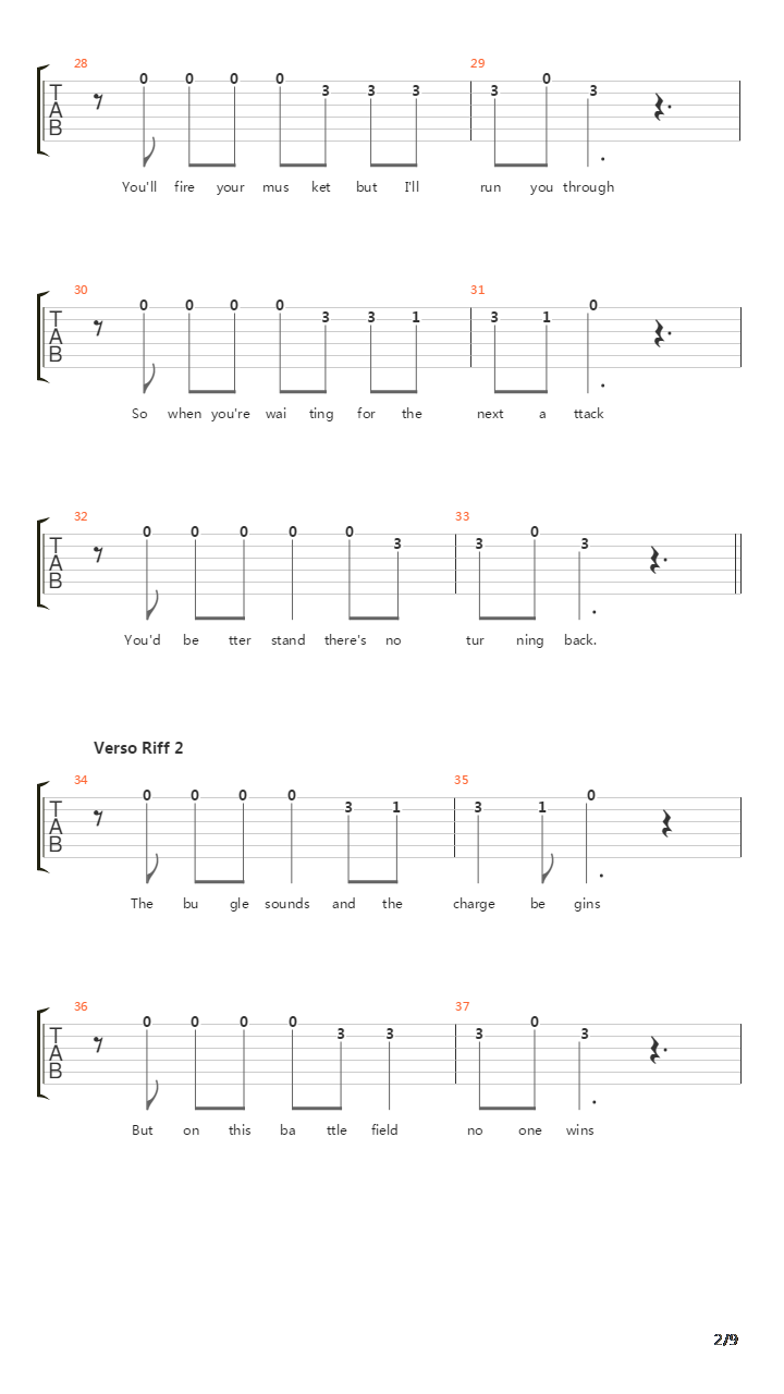 The Trooper吉他谱