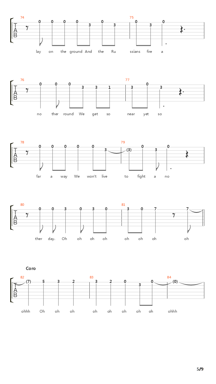 The Trooper吉他谱