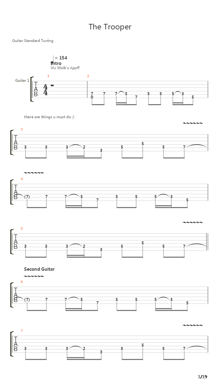 The Trooper吉他谱