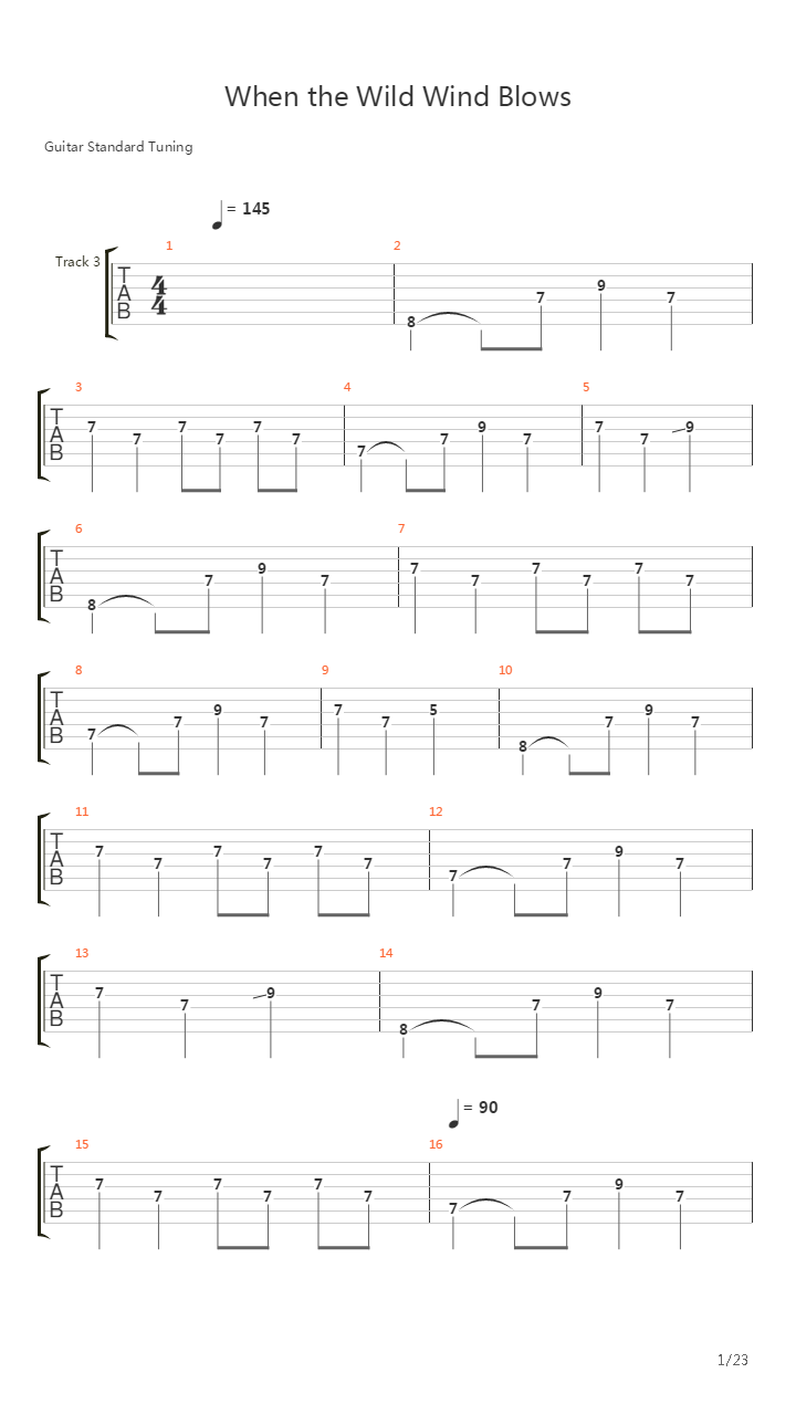 When The Wild Wind Blows吉他谱