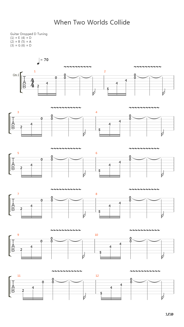 When Two Worlds Collide吉他谱