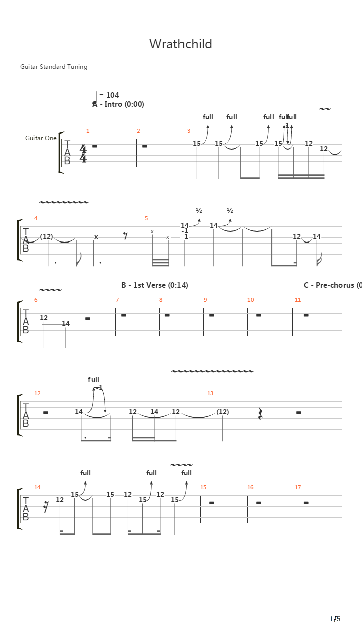 Wrathchild吉他谱