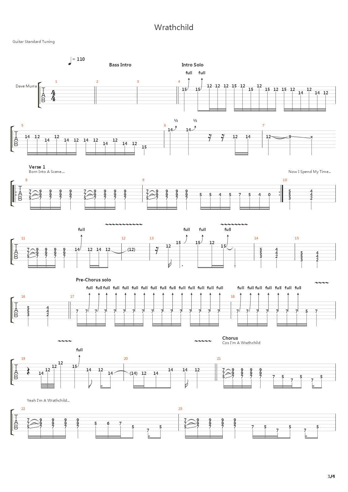 Wrathchild吉他谱