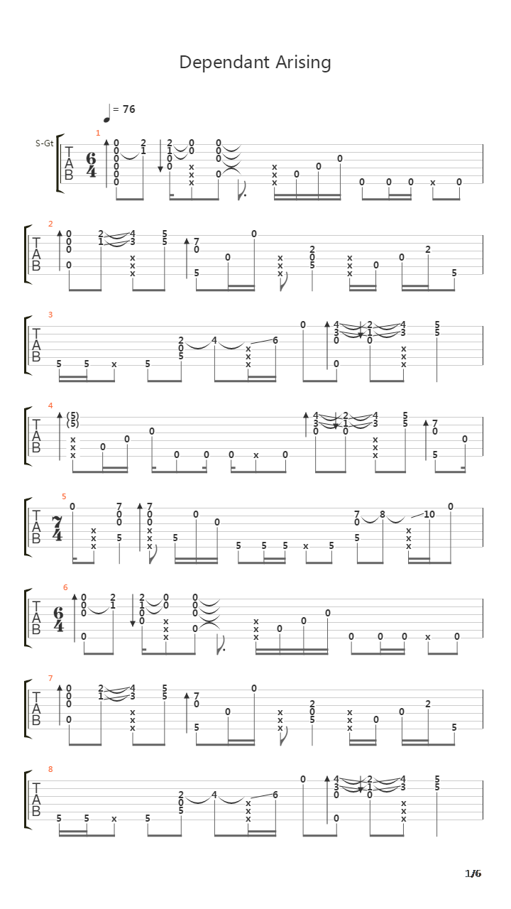 Dependant Arising吉他谱