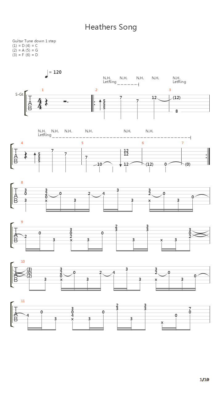 Heathers Song吉他谱