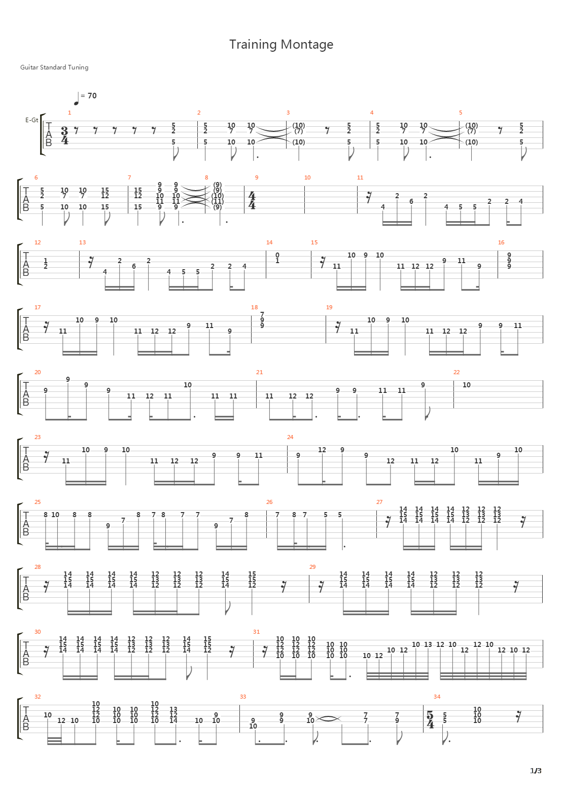 Training Montage吉他谱