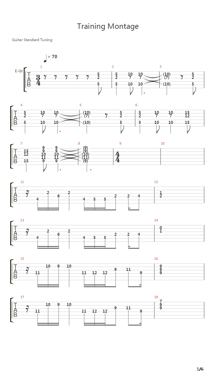 Training Montage吉他谱