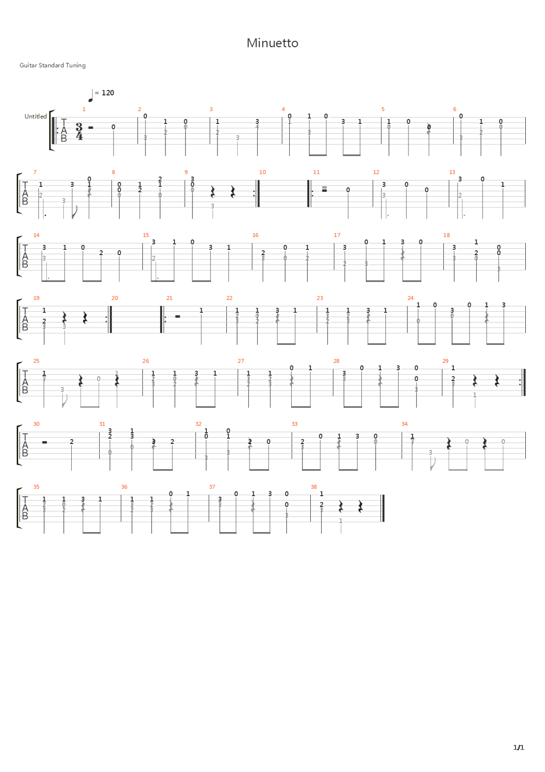 Minuetto吉他谱