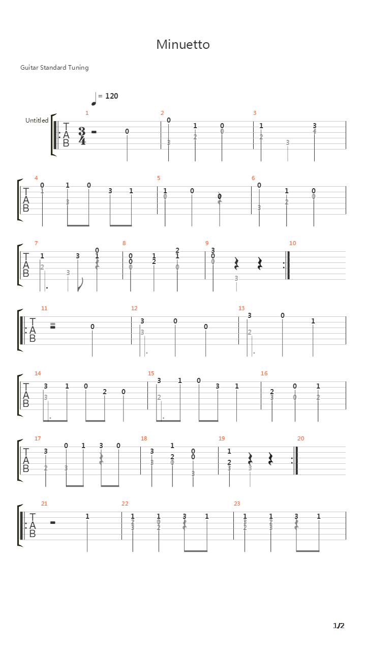 Minuetto吉他谱