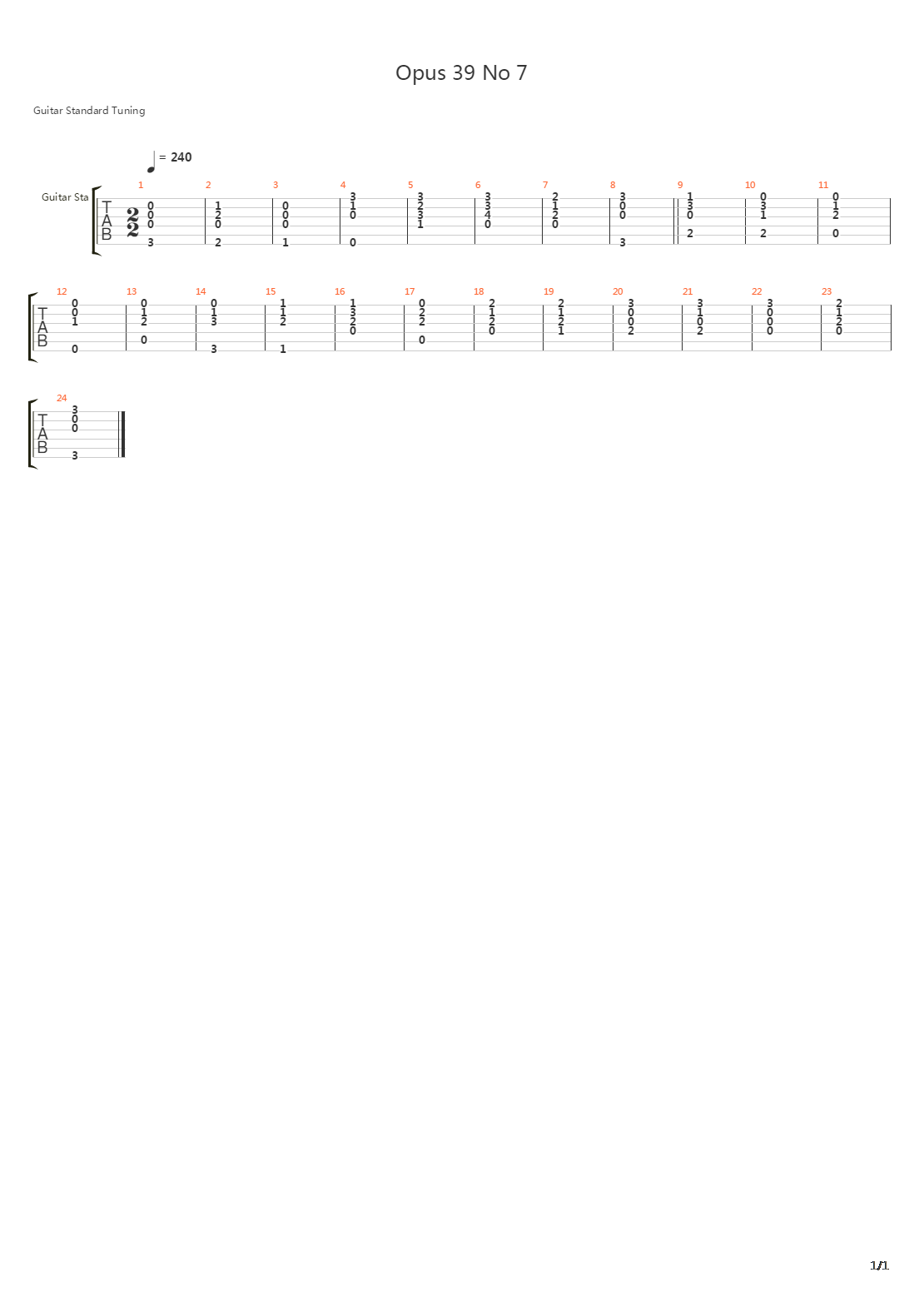 Opus 39 No 7吉他谱