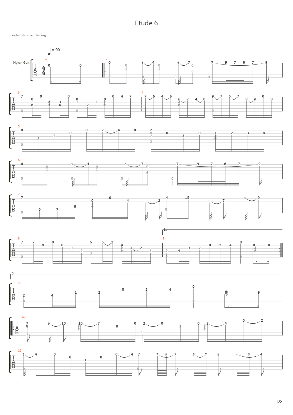 Etude 6吉他谱