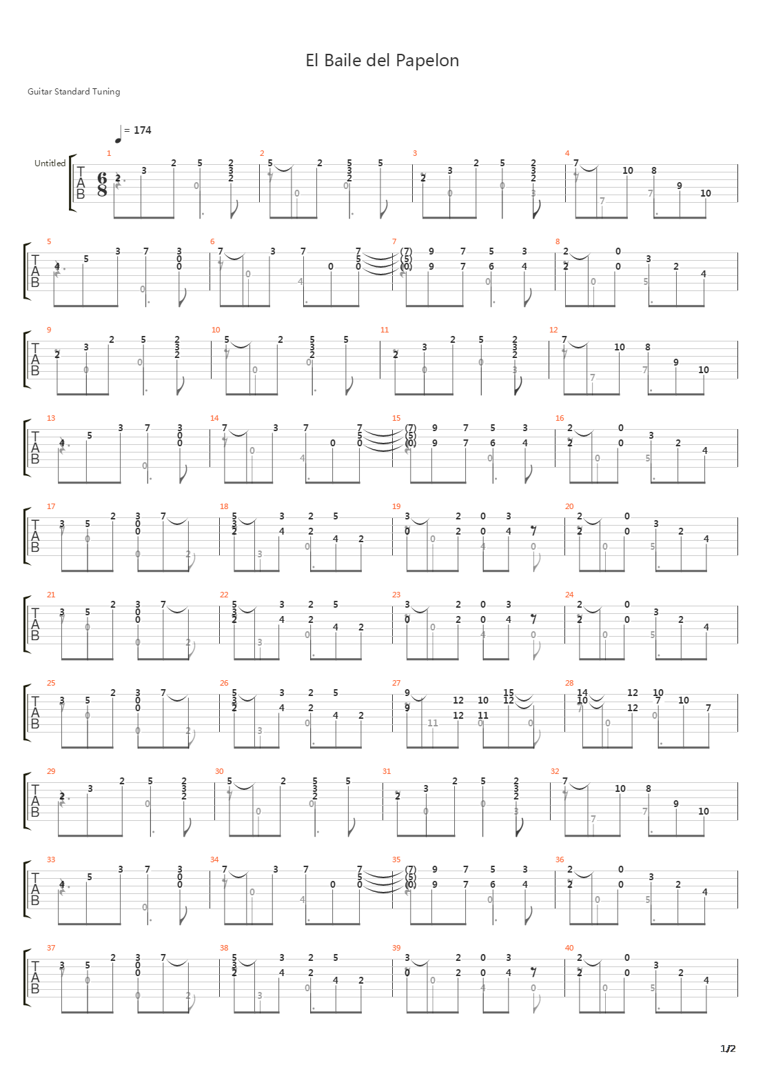El Baile del Papelon吉他谱